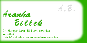 aranka billek business card